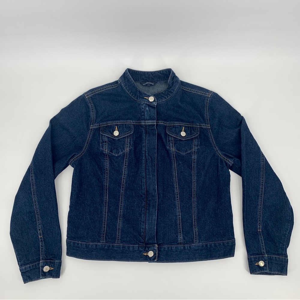 Dark Blue Denim Jacket - Classic Women's Jean Coat